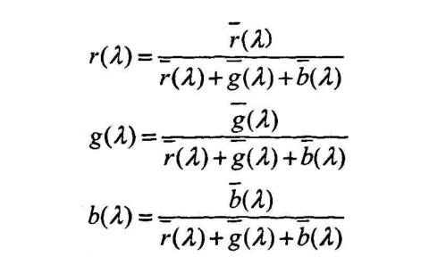 光譜三刺激值和色品坐標之間的換算關系式